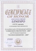 Certificate Of Honor - Cortec Corporation